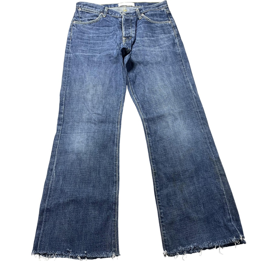 PaperDenim & Cloth 38539 Flare Jeans 31x29 Made USA Japanese Denim Button Fly